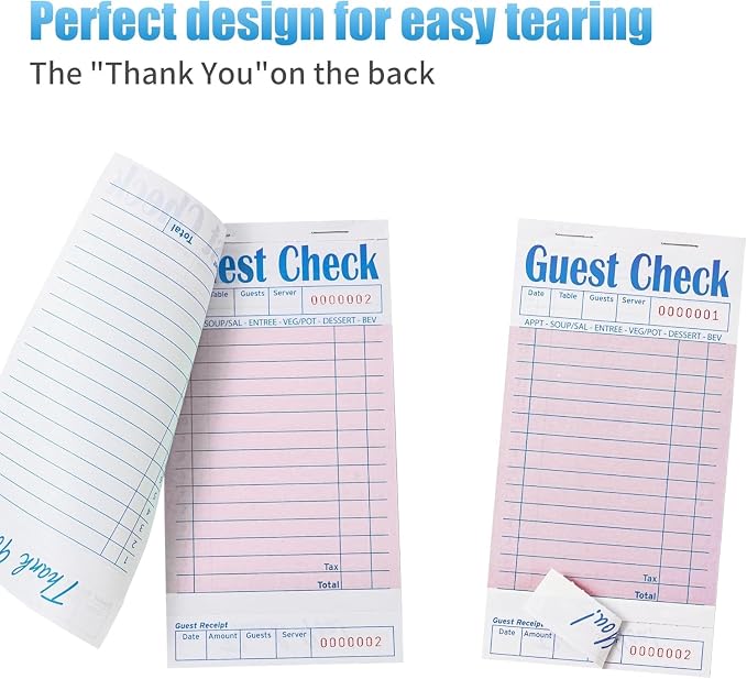 ZPARIK 48 Pack Pink Guest Checks Books - Image 3