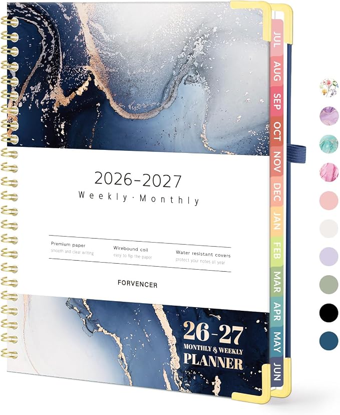 Forvencer Academic Planner 2026-2027, Hardcover Calendar Planner Weekly & by Forvencer