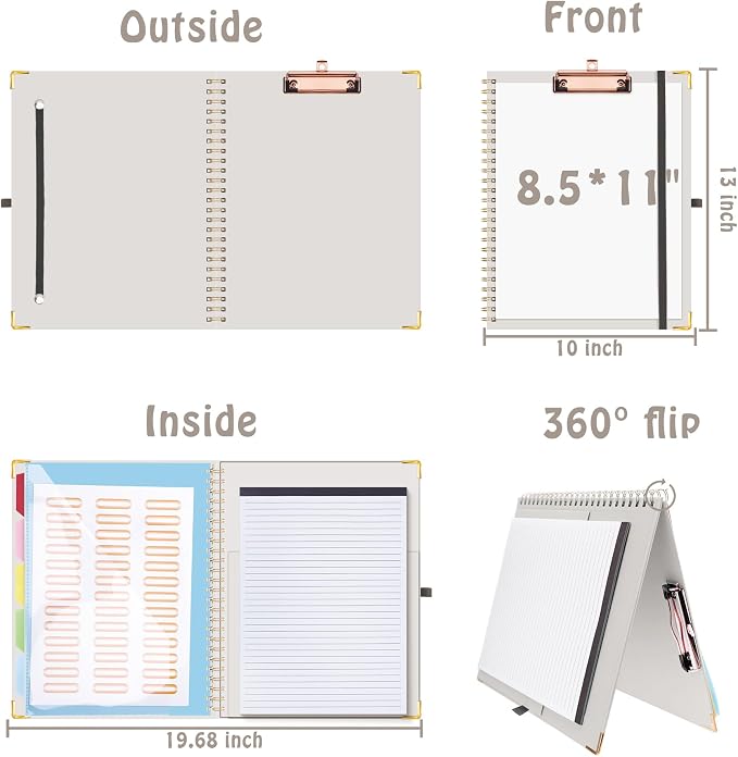 HAUTOCO Clipboard Folio with Refillable Lined Notepad - Image 2