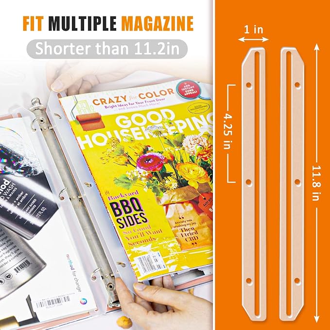 tutata 24Pcs 3 Hole Punched Magazine Holders, Magazine Organizer, 3 Ring Binder - Image 2