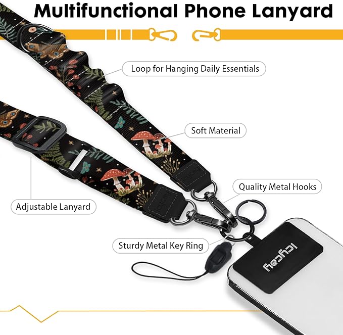 Icycay Phone Lanyard Crossbody, Butterfly Cell Phone Strap - Image 3