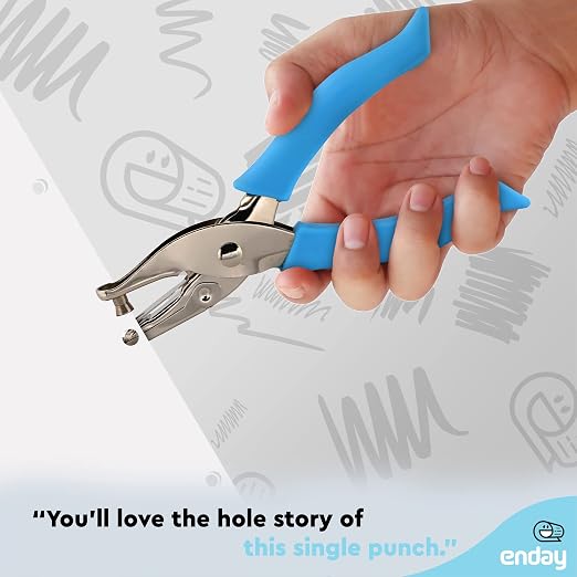 Single Hole Punch Metal Blue, 1/4” Hole Puncher - Image 5