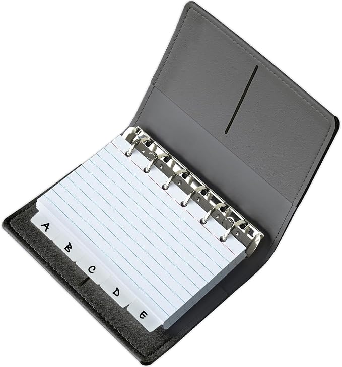 3x5 Lined Index Cards with Ring Binder Holder and Dividers, 100 Note Cards by Unknown