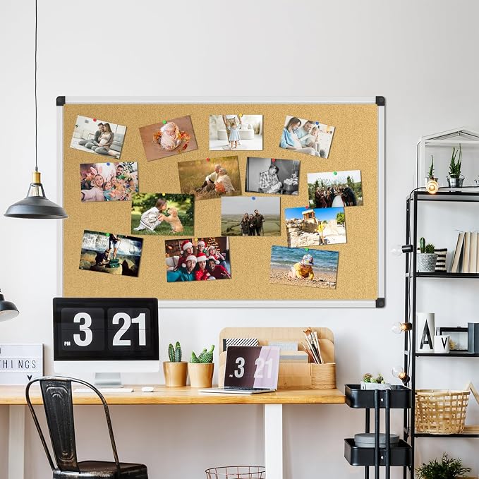 XBoard Cork Board Bulletin Board 48 x 31 inch, Corkboard - Image 7