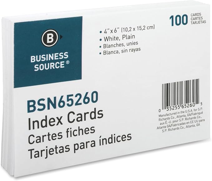 Business Source, Plain Index Cards, 100 / Pack - Image 4