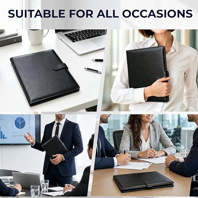 10 Pack Padfolio Portfolio Binder, Faux Leather Folder, Resume Interview Legal - Image 7