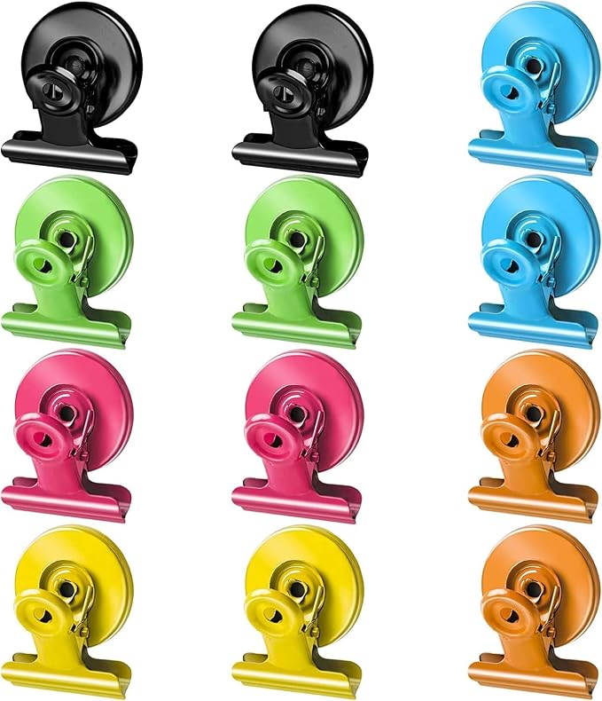 Grtard 12 Pack Magnetic Clips, Fridge Magnets Refrigerator Magnets, Strong by Grtard