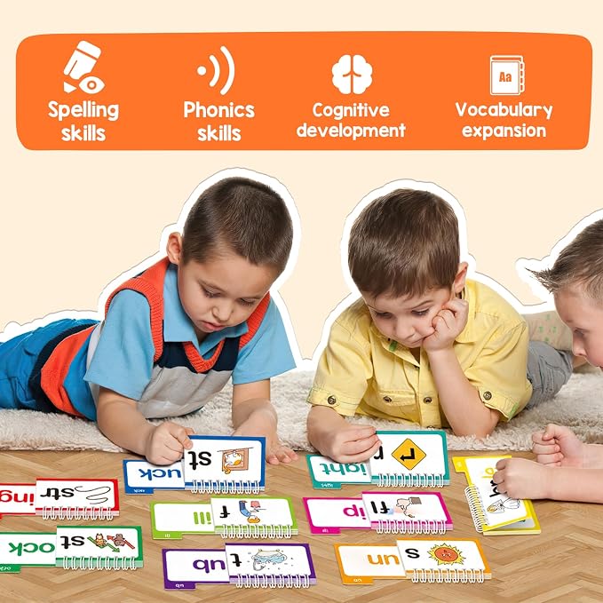 Phonics Flash Cards Word Family Build Book, Learn to Read 30 Read and Rhyme - Image 6