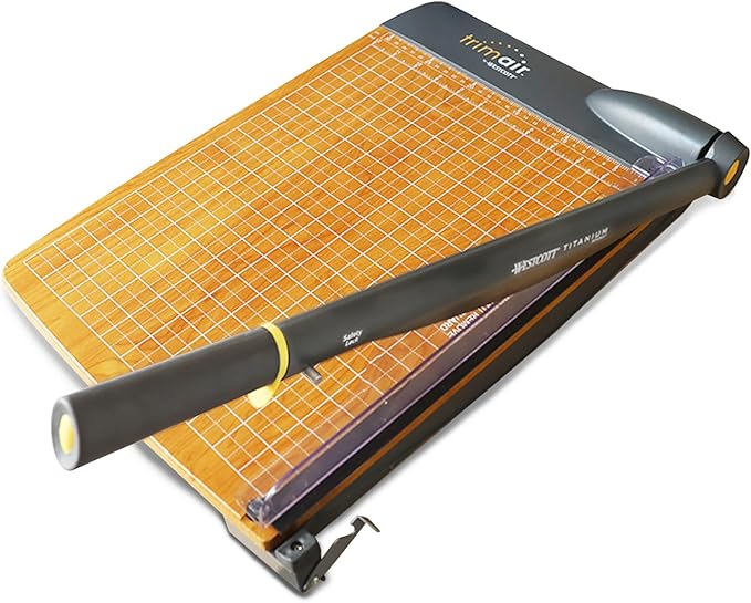 Westcott 15'' TrimAir Wood Guillotine Paper Cutter & Paper Trimmer, 30 Sheet (15107)-DeskLoop Office