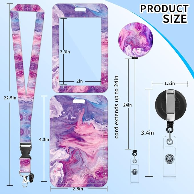 Badge Lanyard and ID Badge Holder, Retractable Badge Reels - Image 2