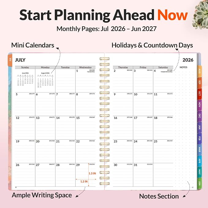 SUNEE Academic Planner 2026-2027 – Weekly & Monthly Planner, July 2026 to June - Image 3