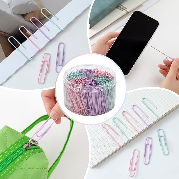 Macaron Colored Paper Clips, Pastel 2 Inches Jumbo Large, Durable and Rustproof - Image 4