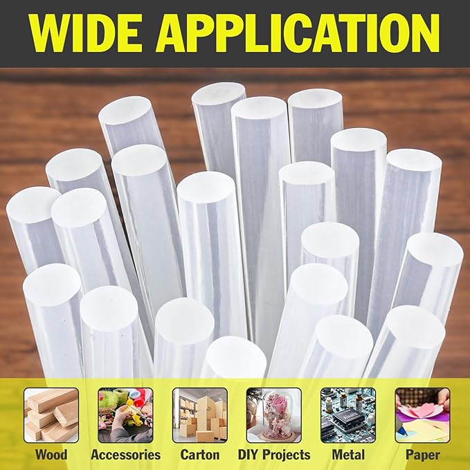 600 Pack Mini Hot Glue Sticks, 4" Long x 0.27" Diameter Glue Sticks for Glue Gun, Perfect Fit for Mini Glue Guns, Widely Used in Wood, Metal, Glass, Plastic, Floral, Fabric, Leather, Foam-DeskLoop Office