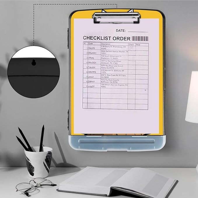 Clipboard with Storage, Storage Clipboard with Pen Holder, Heavy Duty Plastic - Image 4