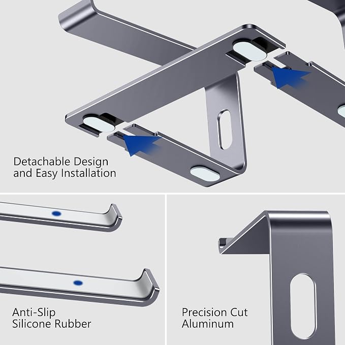 BESIGN LS03 Aluminum Laptop Stand, Ergonomic Detachable Computer Stand - Image 5