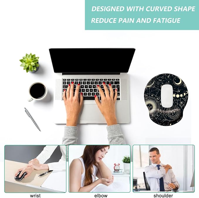Mouse Pad with Wrist Support, Ergonomic Mouse Pad with Memory Foam Wrist Rest - Image 5