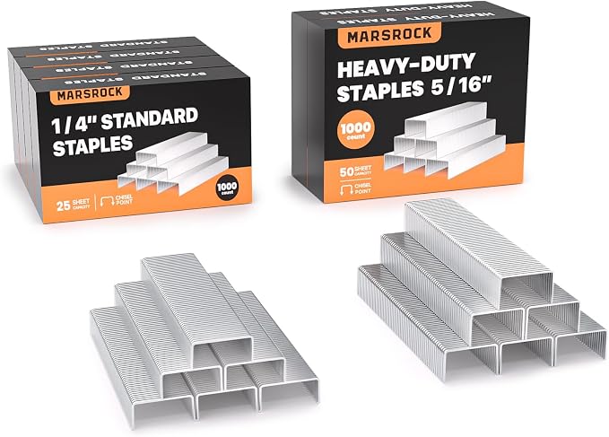 Marsrock Staples, 4000 1/4" + 2000 5/16", Standard Office Staples by Marsrock