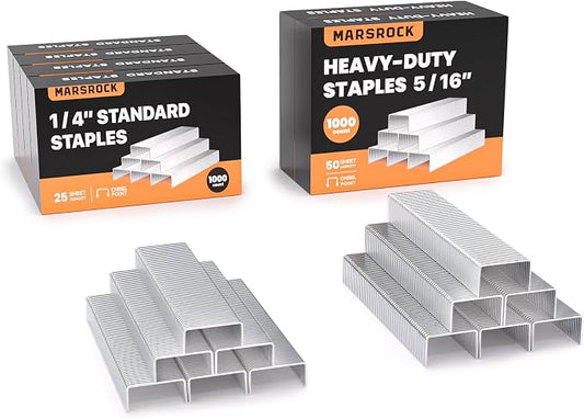 Marsrock Staples, 4000 1/4" + 2000 5/16", Standard Office Staples by Marsrock