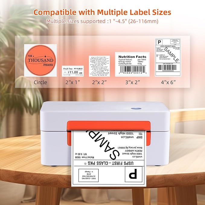 vretti USB Shipping Label Printer - 4x6 Thermal Label Printer for Shipping Packages Small Business Office or Home,Widely Used for Amazon, Ebay, Shopify, Etsy, USPS Amazon, Ebay, Shopify, Etsy, USPS-DeskLoop Office