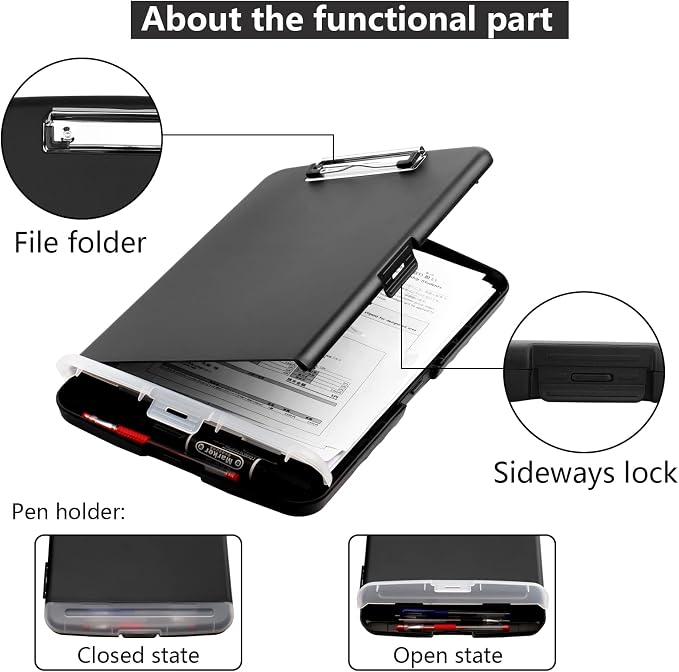 SFLHHDM Storage Clipboard with Pen Holder, High Capacity Clipboards - Image 5
