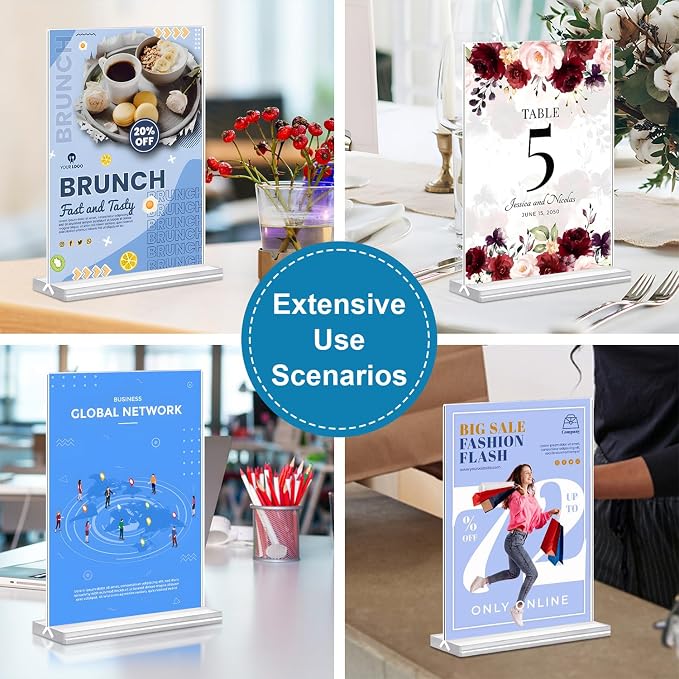 Acrylic Sign Holder 4x6 Vertical Plastic Signs Acrylic Frame Display Signs - Image 6