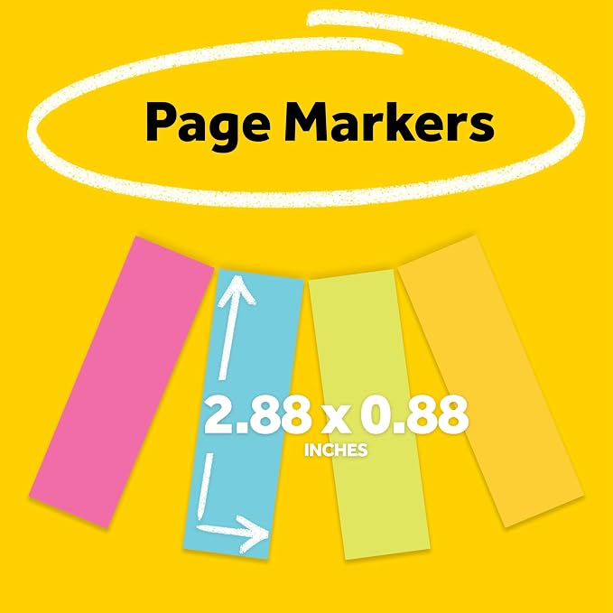 3M 6714AU Post-It Page Markers, 50 Strips/Pad, 4 Pads/Pack - Image 2