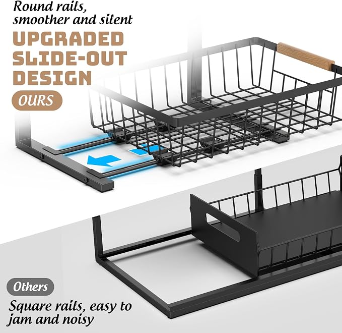 Dihmpor Under Sink Organizer and Storage, Slide Out Under Cabinet Storage Pull - Image 4