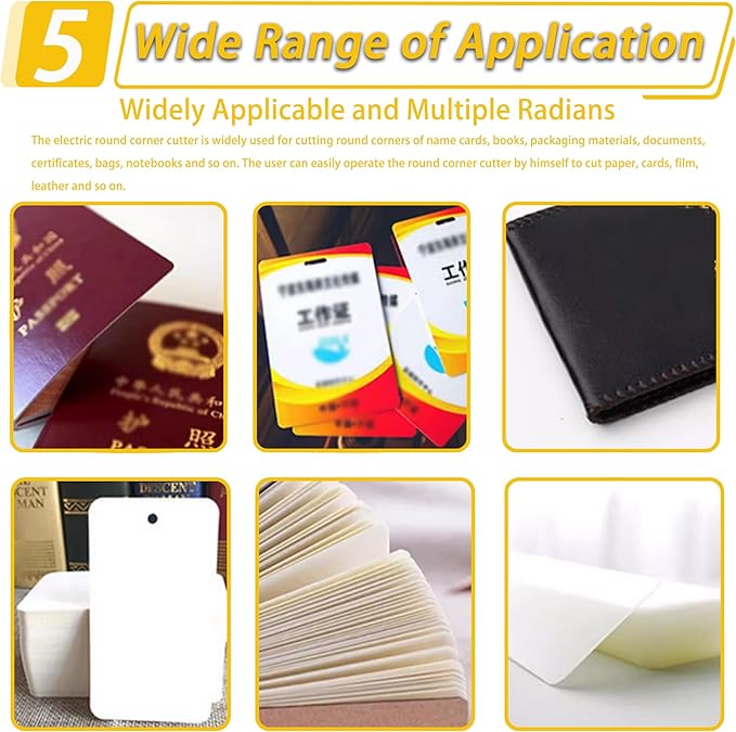 Electric Corner Rounder Machine 50mm Capacity Round Corner Cutter with Safety Guard & Foot Pedal 7PCS Blades R3-R9 Commercial Corner Rounding for Documents Certificates Books Packaging-DeskLoop Office