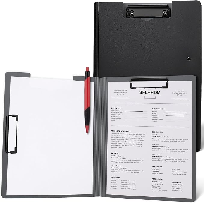 SFLHHDM 1 PCS Clipboards Foldable, Folding 360°Cover Folder Clipboard, Plastic by SFLHHDM