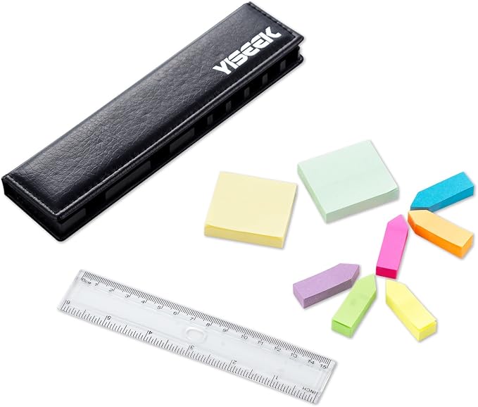 Sticky Notes Set with Ruler, Mini Sticky Note Pads, Arrow Flags, Leather - Image 2