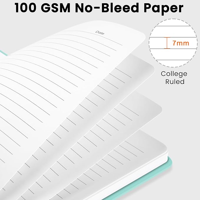CICPAP Lined Spiral Journal Notebook, A5 College Ruled Notebook - Image 2