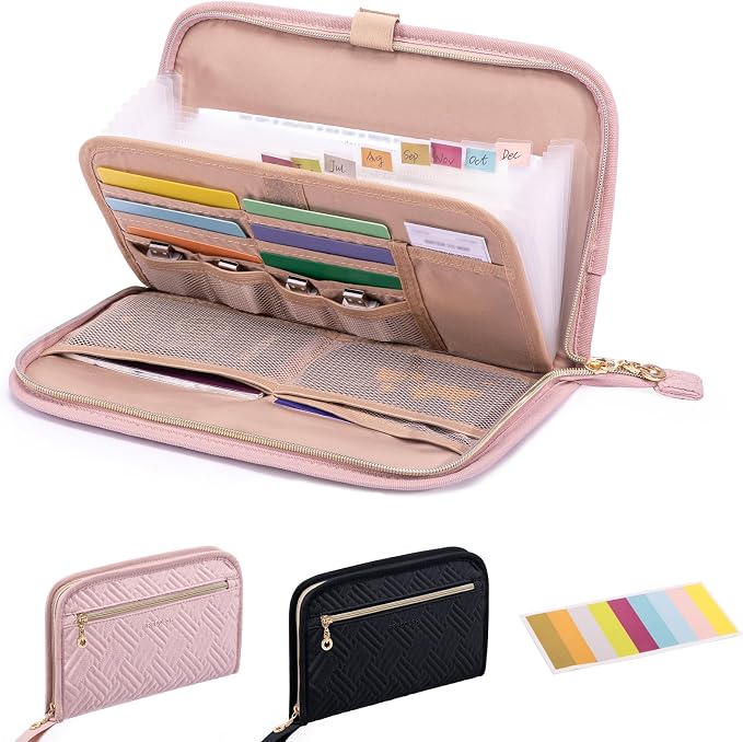Receipt Organizer with 12 Pockets 10x6 Receipt Holder Organizer by FRECOLSH