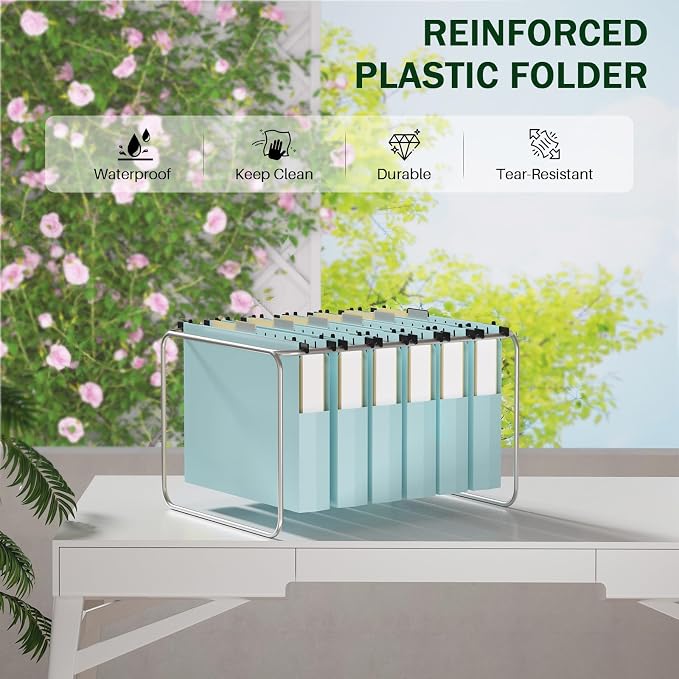 12 Pack Hanging File Folders, Plastic File Folder Hanging - Image 4