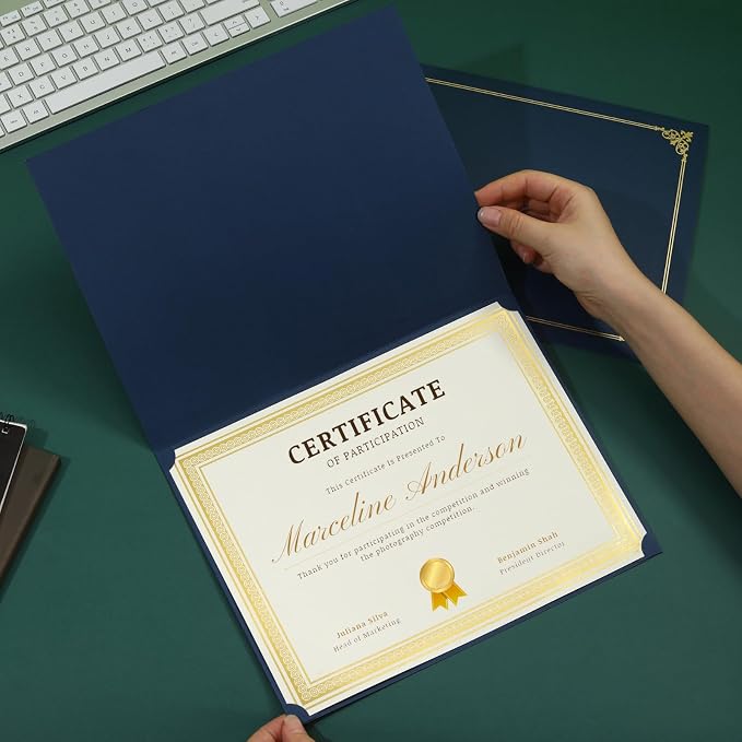100 Count Certificate Holder, Diploma Covers Gold Foil Border, - Image 3