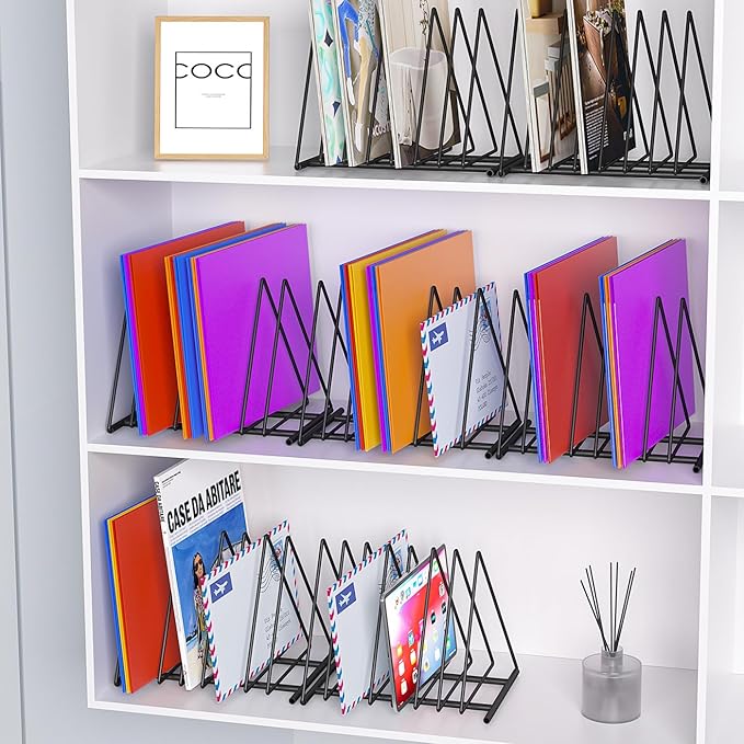 TOPCJ Triangle File Folder Racks, 7 Sections File Holder, File Storage - Image 5