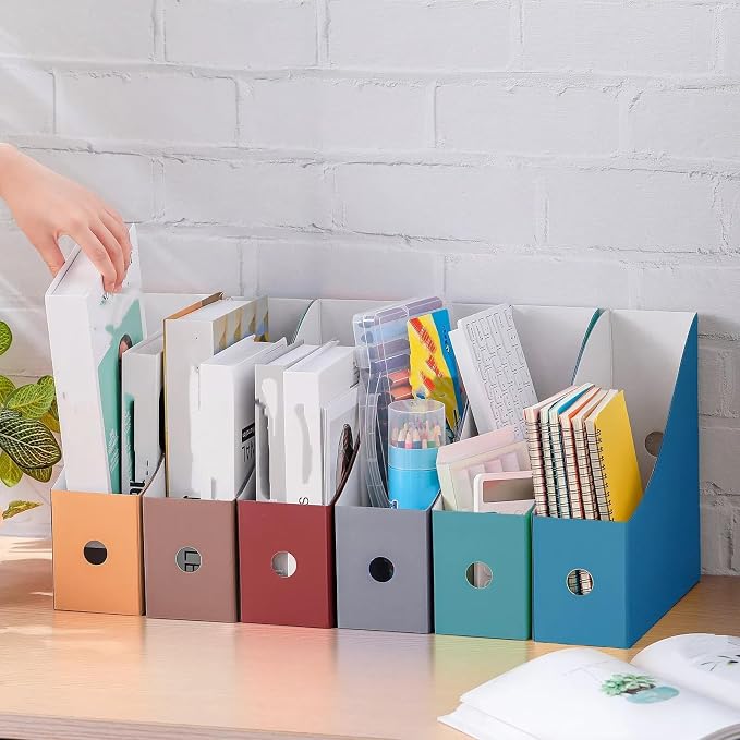 Colarr 12 Pack Cardboard Magazine Holders 12 Colors Magazine Storage Box - Image 5