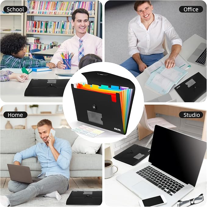 Accordian File Organizer 7 Pocket Expanding File Folder - Image 7