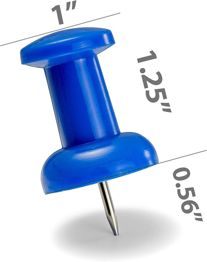 Officemate Giant Push Pins 1.5 Inch, Tub of 12 - Image 2