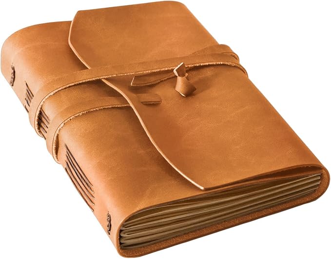 RILIHO Leather Journal Notebook, A5 Size Diary 6x8.1 Inches, Genuine Leather by RILIHO