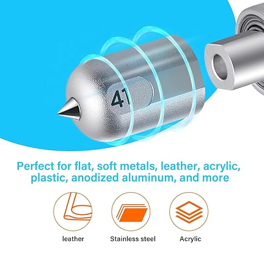 Engraving Tip for Maker Cutting Machines - Premium Carbide Steel Engraving Tool for Flat, Soft Metals, Leather, Acrylic, Plastic, Anodized or Sublimated Aluminum-DeskLoop Office