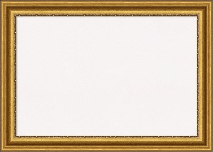 Amanti Art White Cork Board for Wall, 30x42 Vision Board with Gold Frame, Large Corkboard Office Decor for Home Organization, Traditional Corkboard Pinboard to display items for home organization-DeskLoop Office