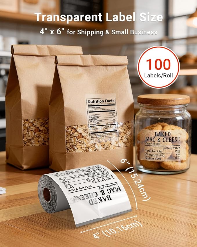 Transparent Thermal Labels 4x6, Self-Adhesive Waterproof Thermal Stickers - Image 2