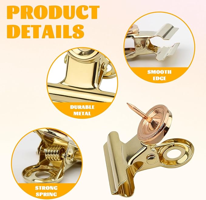 20Pcs Gold Push Pins Clips - Image 5