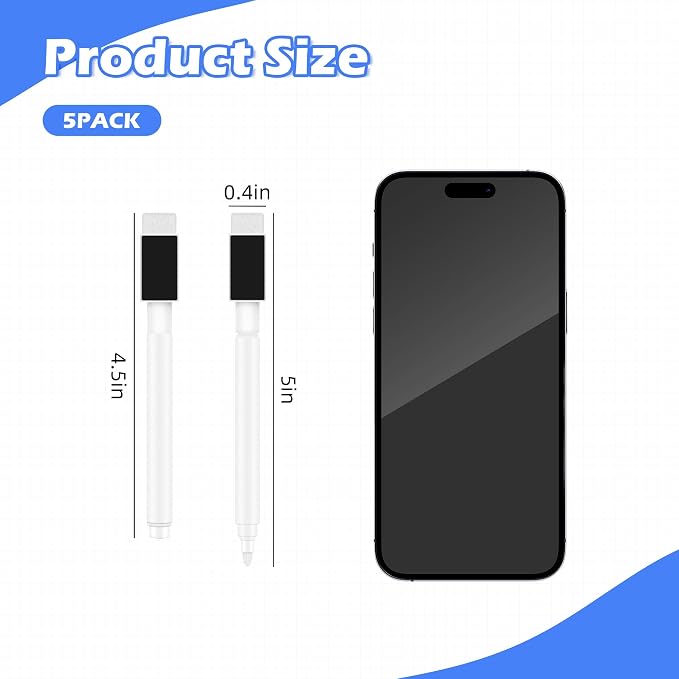 5 Pcs White Dry Erase Markers Magnetic Dry Erase Marker - Image 2