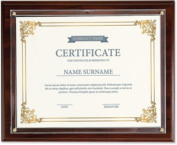 Fine Stationery Walnut Certificate Award Plaque by Fine+Stationery