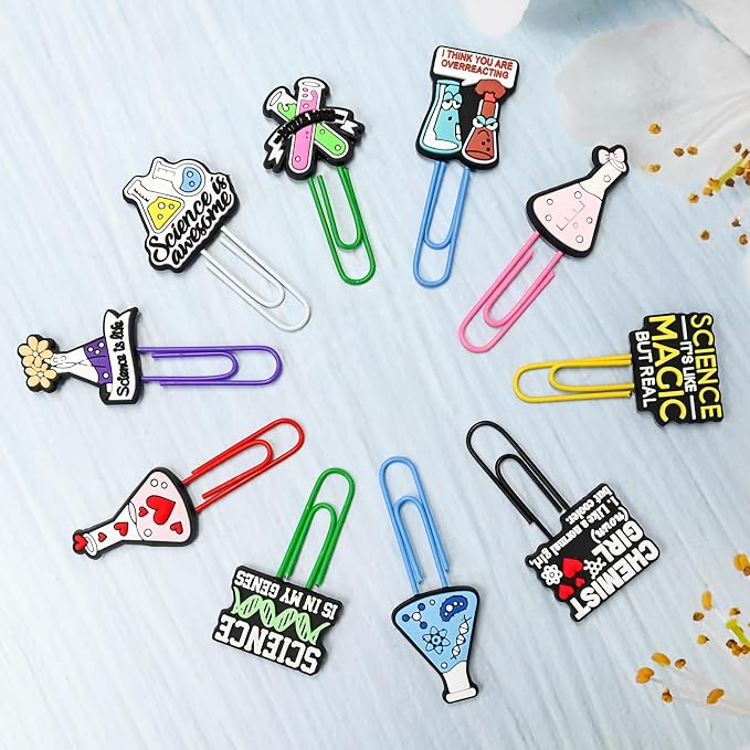 30 PCS Science Paper Clips Metal Paperclip Large Size Paper Clip Cute Bookmark - Image 5