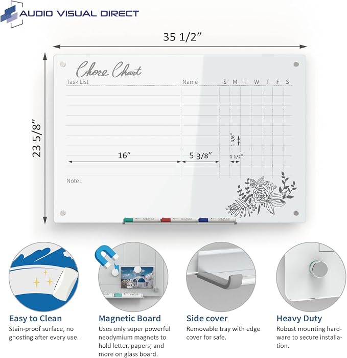 Audio-Visual Direct Magnetic Weekly Planner Dry-Erase Board - Image 3