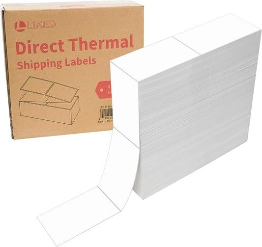 L LIKED 4 x 6 Thermal Labels Fanfold, 5000 White Shipping Mailing Labels by LLIKED