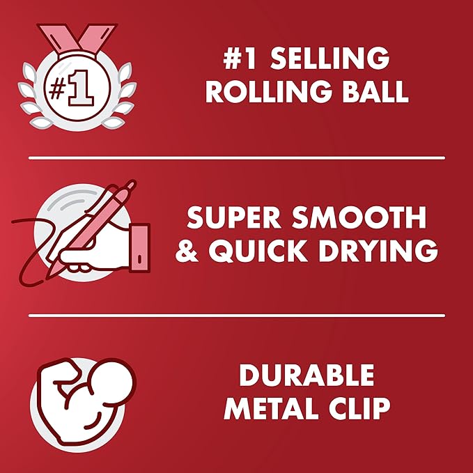 Pilot Precise V5 Rollerball Pens, Extra Fine Point 0.5 mm Red Pens, Journaling - Image 3