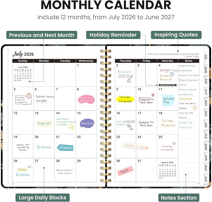 Planner 2026-2027, Monthly and Weekly Academic Planner July 2026 - Image 2